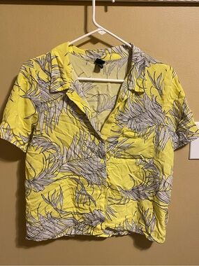 Wilf Fable Neon Yellow Tropical Summer Short Sleeve button up